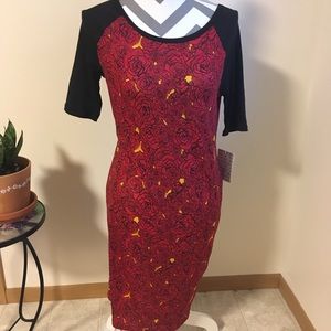 NWT Lularoe Julia Red Rose Dress Small